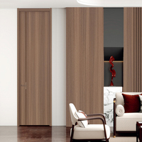 Puerta Interior Moderna Personalizada de Madera Maciza con Panel de Aislamiento Acústico de Melamina y Marco para Dormitorio, Hotel, Oficina, Apartamento