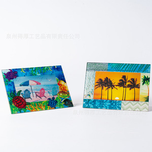 Cadre photo paysage marin rectangulaire en résine, impression numérique horizontale, souvenir de voyage, cadeau - Product Image 1
