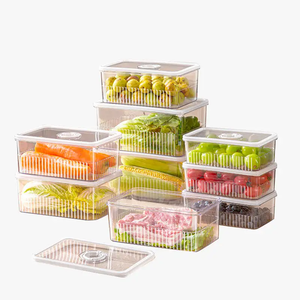 Rangement pour la <span class=keywords><strong>cuisine</strong></span> Organisateur de réfrigérateur transparent Conteneurs de stockage des aliments Paniers de fruits et légumes frais Boîte de rangement pour réfrigérateur - Product Image 1