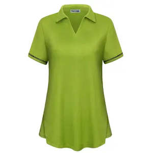 사용자 정의 프린트 피클볼 셔츠 여성용 골프 셔츠 반팔 v 넥 루즈핏 운동 테니스 폴로 티셔츠 피클볼 유니폼