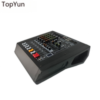 Amplificateur de mixage professionnel TopYun 4 canaux en métal 400W*2 haute puissance pour scène et extérieur avec USB/Bluetooth, égaliseur 3 bandes et 99 effets intégrés