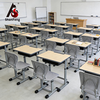 Ensemble de bureau et chaise d'école réglables sur mesure avec dossier en maille respirante, table d'étude pour étudiants, pour utilisation en salle de classe