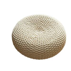 Cojín tejido a mano, tapete de tatami de cuerda de algodón, taburete para sentarse en el suelo, para sala de estar, balcón, color sólido, juego de 2 - Product Image 5