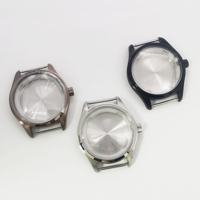 40mm Mechanical STAINLESS STEEL SAPPHIRE GLASS NH35 Watch Black  POLIT case Fit NH35 36 Movement FIT 33.8MM DIAL 5ATM