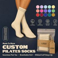 Chaussettes de Pilates et de Yoga en Coton Jacquard de Marque, Chaussettes de Sport Athlétiques de Luxe pour Femmes avec Logo Antidérapant, Chaussettes de Ballet Personnalisées