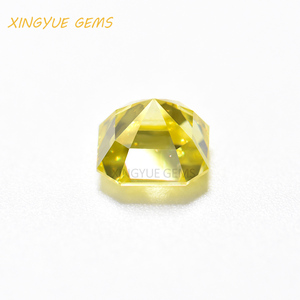 Diamante coltivato in laboratorio pietra preziosa sciolta a forma di smeraldo Fancy Vivid <span class=keywords><strong>yellow</strong></span> HPHT diamond - Product Image 5