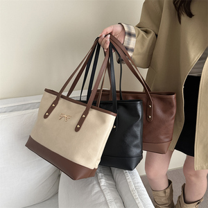 Sac fourre-tout de luxe <span class=keywords><strong>bicolore</strong></span> pour femme, sac à bandoulière élégant avec nœud, sac à main haut de gamme pour le bureau et les affaires 2026 - Product Image 6