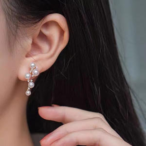 S925 Silver DIY Pearl Accessory <b>Earrings</b> for Women 2-3mm Beads & 21842 Hollow <b>Holders</b> for Multiple Beads 21842 - Product Image 3