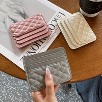 Dompet Kartu Wanita dari Bahan Gabus, Tipis, Satu Bagian, Ringkas, Sederhana, Anti Magnet, Berlapis, Slot Kartu, Gaya INS, Tempat Kartu Identitas