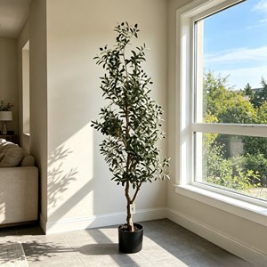 Knock Down Faux Olive Tree Artificial Potted Plant <b>Flat</b> <b>Pack</b> Simulated Olive DIY Assembly For Home Garden Décor - Product Image 3