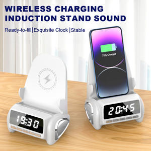 Fonction d'horloge d'apparence de chaise 5W charge sans fil support de téléphone portable inductif haut-parleur - Product Image 2