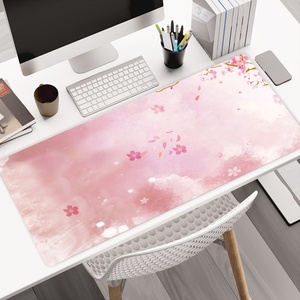 Custom Cute Pink Flower XXXL Printed Rubber Gaming <b>Mouse</b> Pad Non Slip Rubber Base Custom Game Print Full Large Desktop <b>Mat</b> - Product Image 1