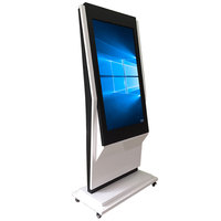 Kiosque tactile noir et blanc 43 pouces avec écran tactile infrarouge LED, terminal de libre-service avec graphiques animés pour les entreprises en intérieur