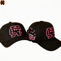 Casquette de baseball brodée avec motif lettres roses, casquette ajustable style urbain pour femmes et hommes, usage quotidien