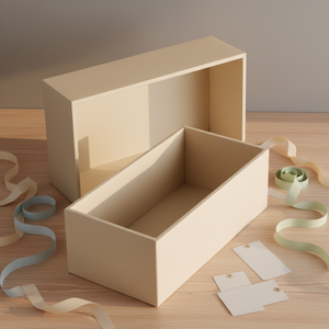 बेज न्यूनतम लिफ्ट-ऑफ ढक्कन लंबे सार्वभौमिक पैकेजिंग बॉक्स - Product Image 2