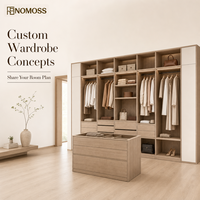 Dressing moderne et minimaliste sur mesure pour chambre et villa, avec étagères réglables, tringles de suspension et tiroirs