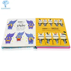 Custom Board Book Printing Service Hardcover Children Baby Kids Touch And Feel Board Books Printing