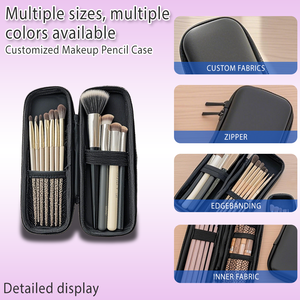 Caja de almacenamiento de brochas de maquillaje EVA versátil, resistente al agua, diseño a prueba de golpes, ranuras para etiquetas, organizador portátil de viaje para el hogar para brochas de labios - Product Image 4