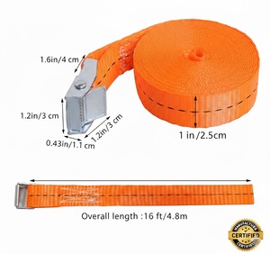 Correas de Amarre de Alta Resistencia con Hebilla de Leva de 1 Pulgada: Cintas de Poliéster Reutilizables de 25 mm para Sujeción de Carga con Bucle Suave Bloqueable y Resistencia Superior a la Rotura - Product Image 6