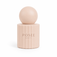 Botella Vacía de Esmalte de Uñas de Vidrio Blanco de Alta Calidad con Tapa Cuadrada Morada Rosa de 12.2ml, Personalizable con Serigrafía, Cierre Sellado, Modelo 40.9G