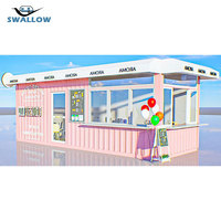 10FT Fast Food Mini Pop-up Shop Café Boutiques Conteneur Mobile Café Bar Maisons