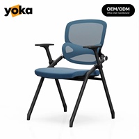 Chaise de formation moderne, directement de l'usine, chaise de bureau confortable à dossier en maille avec accoudoirs fixes pour salles de réunion et de formation