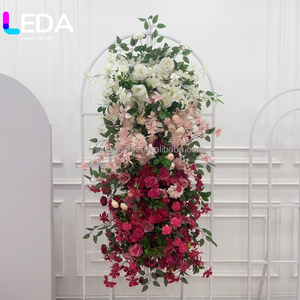โรงงาน LEDA รับผลิตพรมดอกไม้ประดิษฐ์หลากสีสำหรับงานแต่งงาน พรมดอกไม้ประดับทางเดินแบบโมเดิร์น ทำจากผ้าไหมสำหรับฤดูใบไม้ผลิ - Product Image 6