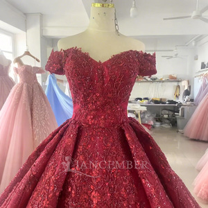 Jancember ANY45 elegante Rojo fuera del hombro fiesta de Noche vestidos de quinceañera para mujer - Product Image 5