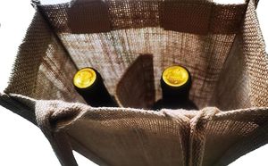 Bolsa de Yute Reutilizable para 2 Botellas de Vino, Ecológica, para Regalos de Boda, Fiesta o Cumpleaños, Venta al Por Mayor - Product Image 4