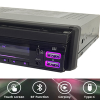 Universel 7 pouces rétractable 1 Din autoradio monté sur tableau de bord GPS navigateur Carplay rétractable lecteur DVD Auto électronique
