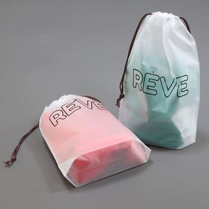 Sac à cordon en EVA givré avec logo personnalisé, pochette de rangement en plastique mat imperméable pour vêtements, chaussures, maillots de bain, emballage cadeau - Product Image 5