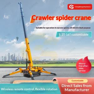 Grue sur chenilles hydraulique télescopique à bras articulé auto-propulsée Changsheng Spider 12 T, double usage huile-électricité - Product Image 5