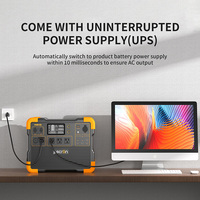 Station d'alimentation portable 1536Wh 2200W avec batterie LiFePO4, générateur solaire à contrôle MPPT, banque d'alimentation d'urgence pour le camping