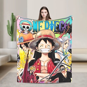 ผ้าห่มลายการ์ตูนลูฟี่ ฟัซซี่ ญี่ปุ่น สุดเท่ สำหรับใช้ในบ้าน ขนาด 125*100 ซม. ผ้าคลุมเตียง อนิเมะ - Product Image 2