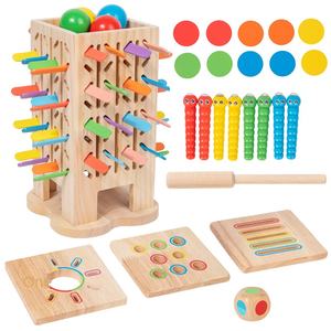 Gioco Educativo in Legno Cinque-in-Uno, Gioco di Equilibrio, <span class=keywords><strong>Matematica</strong></span>, Colori, Cognizione, Gioco da Tavolo Interattivo Genitore-Figlio per Bambini - Product Image 5