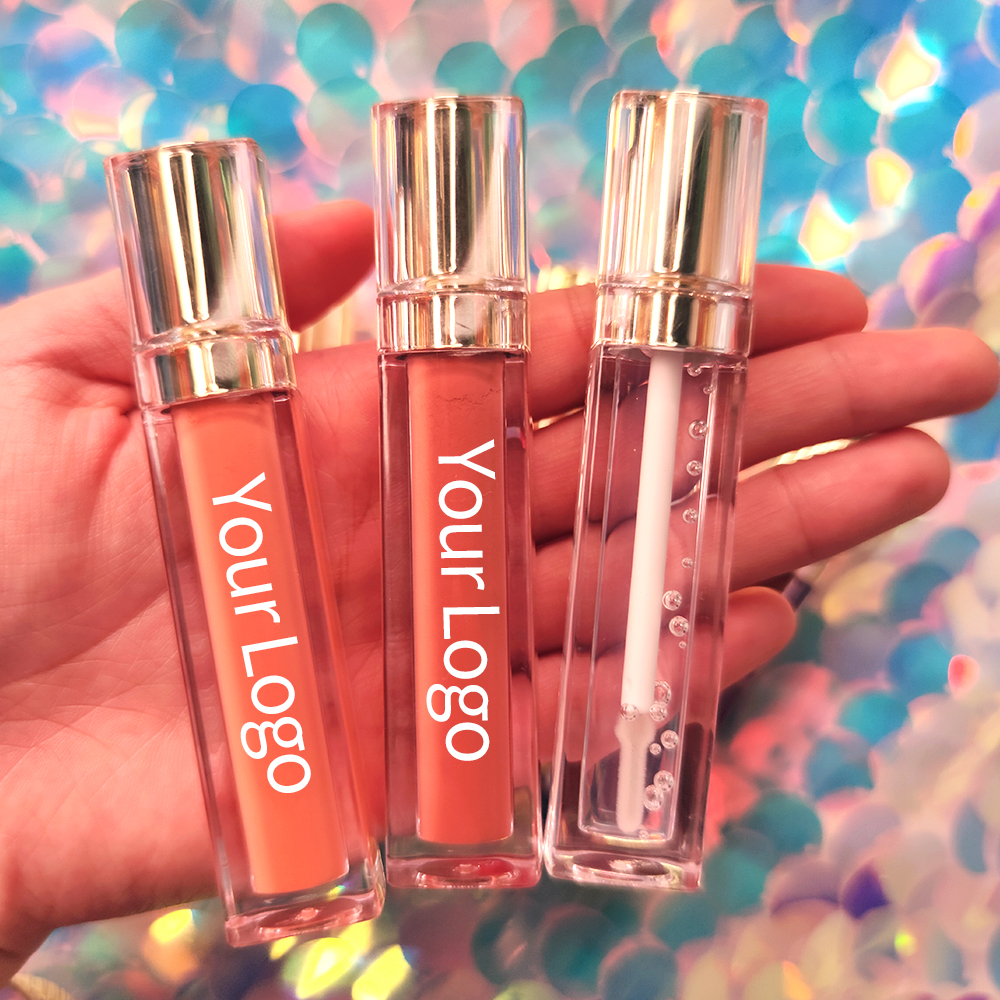 Оптовая продажа, обнаженный глянцевый блеск для губ, поставщик, стойкая жидкая губная помада, мерцающая, фирменная ярлыка, прозрачный блеск для губ