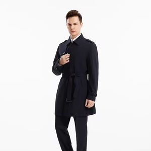 Trench-coat coupe-vent coupe-vent de haute qualité pour hommes <span class=keywords><strong>costume</strong></span> d'affaires sur mesure avec conception de <span class=keywords><strong>pardessus</strong></span> long de style formel de bureau classique - Product Image 3