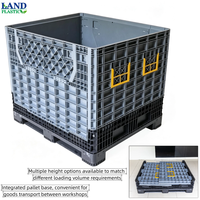 Caisse palette pliable en plastique et conteneur de stockage pliable, caisse en plastique durable pour chariot élévateur 1200x1000mm, charge dynamique 1 tonne