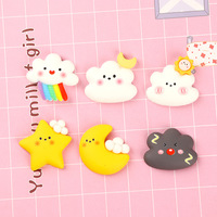 Duolang Rainbow Clouds Cream Glue Perles en plastique acrylique et lucite faites à la main, accessoires de décoration DIY style dessin animé pour coques de téléphone, Chine