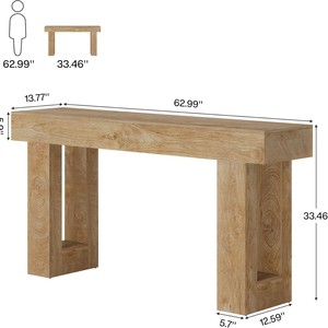 Mesa de Entrada de Madera, Mesa de Sofá Rectangular, Moderna y Minimalista, Desmontable, Adecuada para Muebles en Salas de Estar y Pasillos - Product Image 5