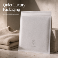 Bolsa de Celofán Glassine con Logotipo Personalizado, de Doble Cara, para Prendas de Vestir, Empaque de Marca de Ropa de Lujo Discreto, para Marcas de Moda Premium