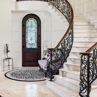 D'escalier incurvés en acier et bois, rambarde en fer forgé, Design personnalisé de cm, offre spéciale en chine