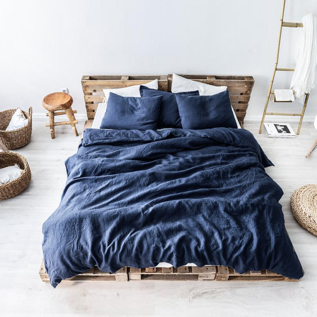 100% French Flax Linen Bedding Wholesale Oeko-tex Nature French Linen Duvet Cover Set Stone Washed Bedding Set Flax Bedsheet
