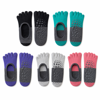 Chaussettes de Pilates à cinq doigts pour femmes, antidérapantes, respirantes, en coton, coupe basse, pour le yoga et l'entraînement au sol, toutes saisons