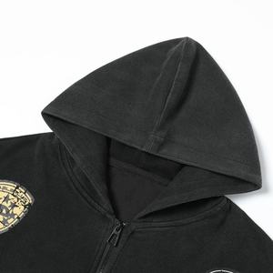 เสื้อฮู้ดดี้ซิปแบบครอป ทรงโอเวอร์ไซส์ ผ้าเฟรนช์เทอร์รี่ 100% ผ้าฝ้าย พิมพ์ลายสกรีน สำหรับทุกเพศ - Product Image 4