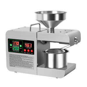 Mini Prensa de Aceite Automática de Acero Inoxidable para Uso Doméstico, para Extraer Aceite de Maní, Girasol, Sésamo y Oliva por Presión en Frío - Product Image 1