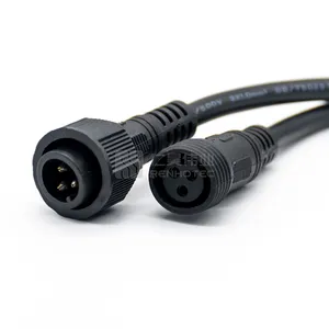 Cable de carga magnético impermeable, conector eléctrico cruzado de 7,4mm, 2 pines, Llt IP67, M8, M10, M12, M15, M16, M18, M19, M25