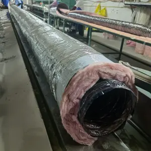 HVAC 8 inç X 25 ft. Yalıtımlı-esnek kanal havalandırma kanalı hortumu R6.0 gümüş ceket