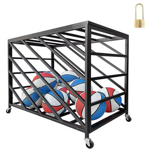 JH-Mech 맞춤형 실내 농구공 랙 후크 포함 접이식 잠금 가능 1mm 두께 야외 스포츠 금속 공 보관 카트 - Product Image 6