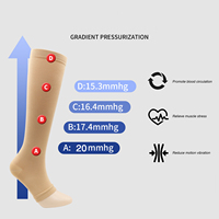 Chaussettes de compression unisexe grande taille 3XL et 4XL pour mollets fins, respirantes, à bout ouvert (1 paire)